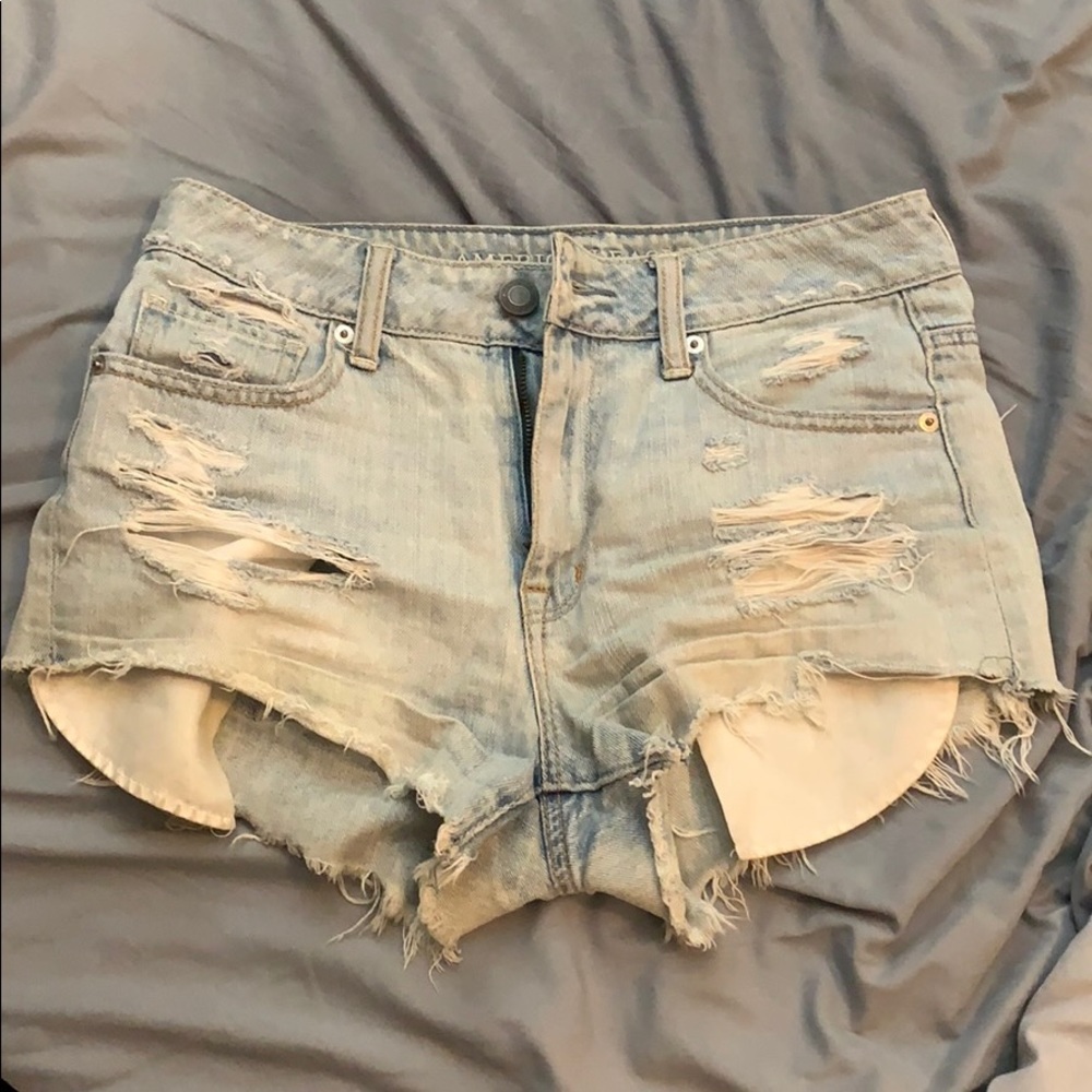 High waisted jean shorts